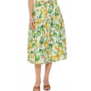 NEW CURRENT AIR lemon midi skirt in yellow/green